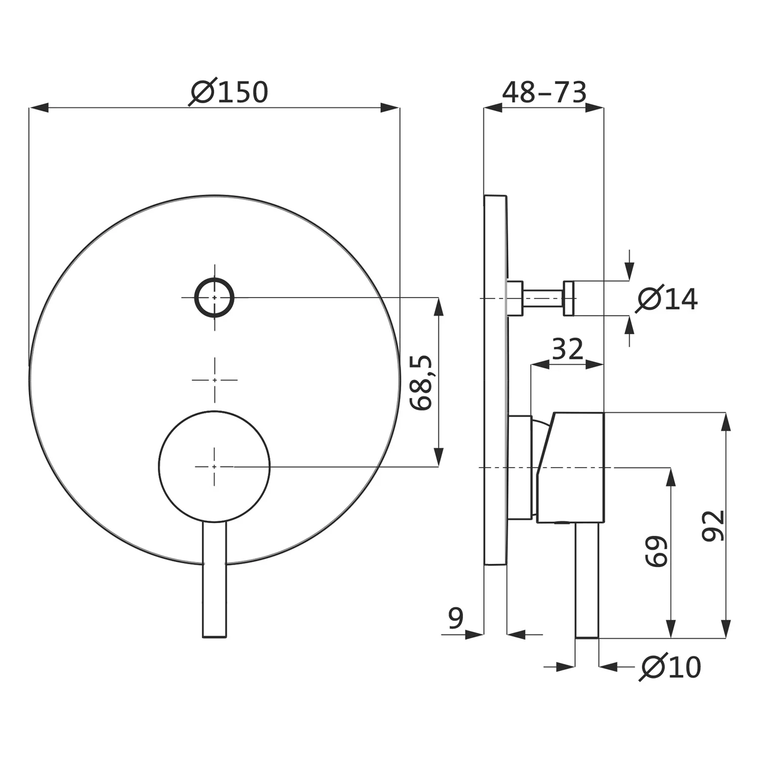 Herzbach DESIGN IX Wannenfüll- und Brausebatterie Farbset rund Bild 2