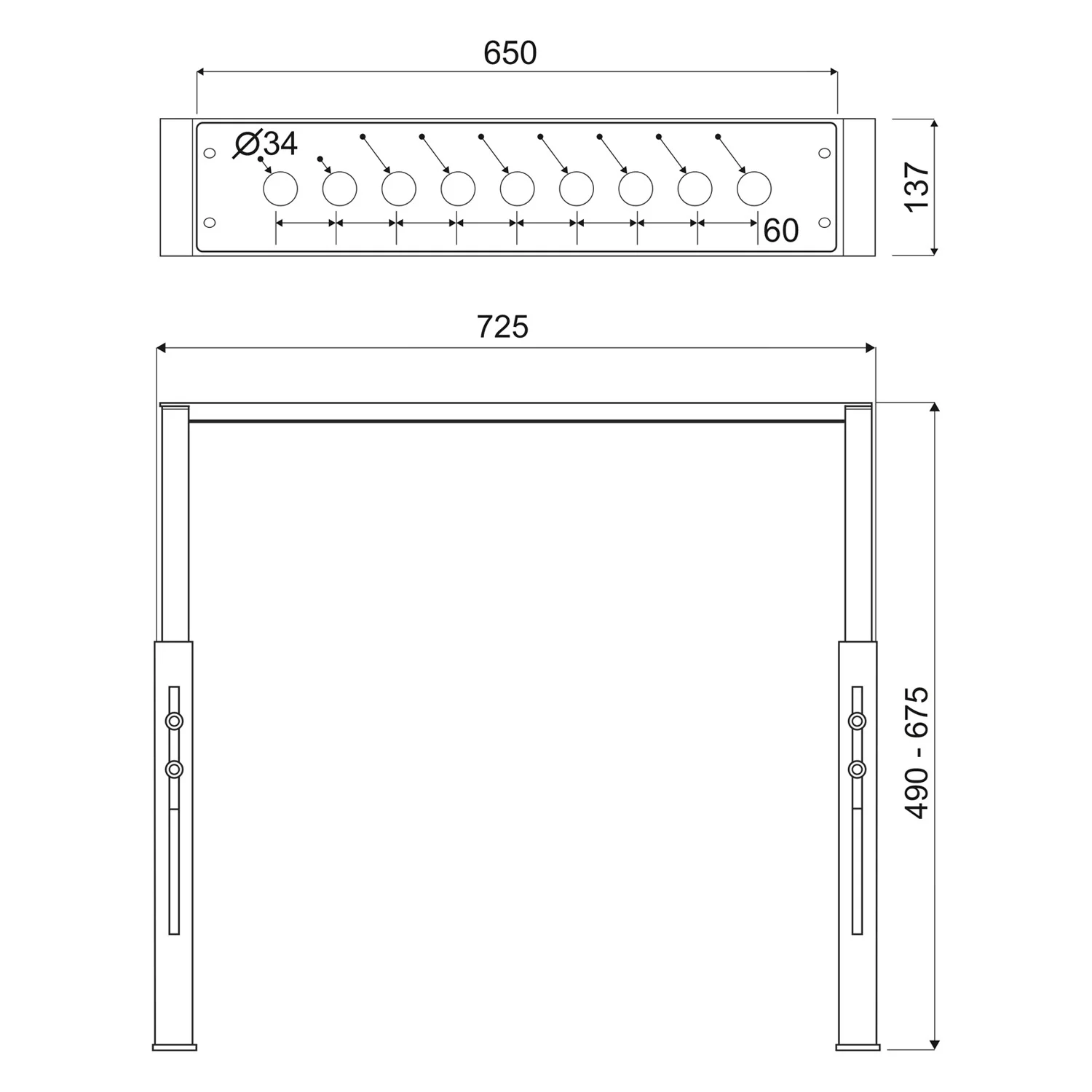 Herzbach LOGIC Montagegestell für Fliesenrandarmaturen ohne Armaturenblende Bild 2
