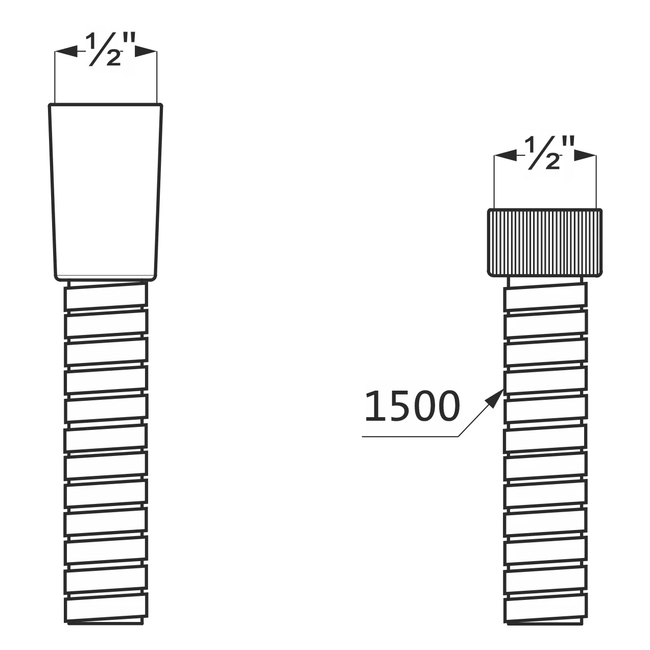Herzbach LIVING SPA Retro Brauseschlauch Metall-Agraff 150 cm Bild 2