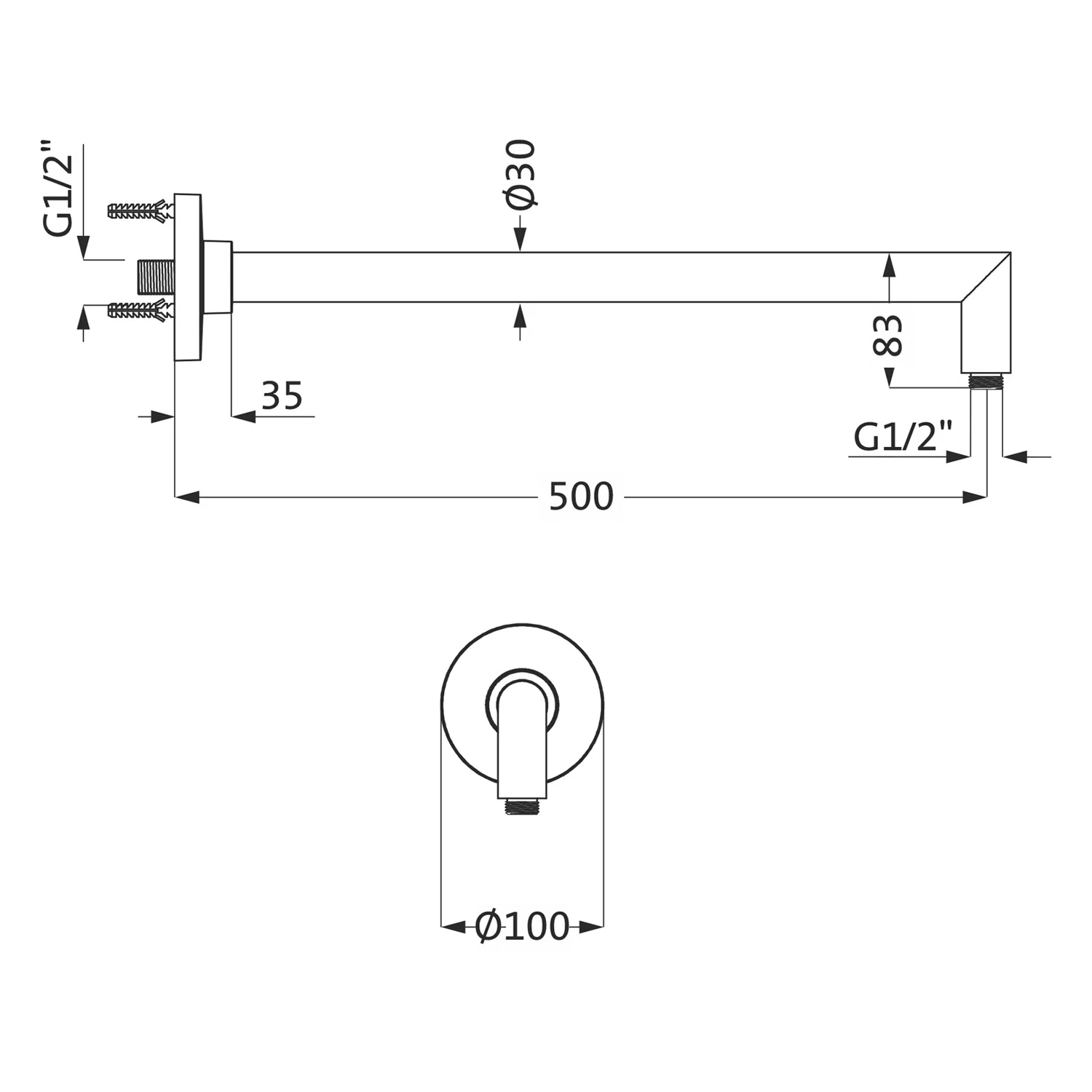Herzbach LIVING SPA Wandarm 50 cm Bild 2