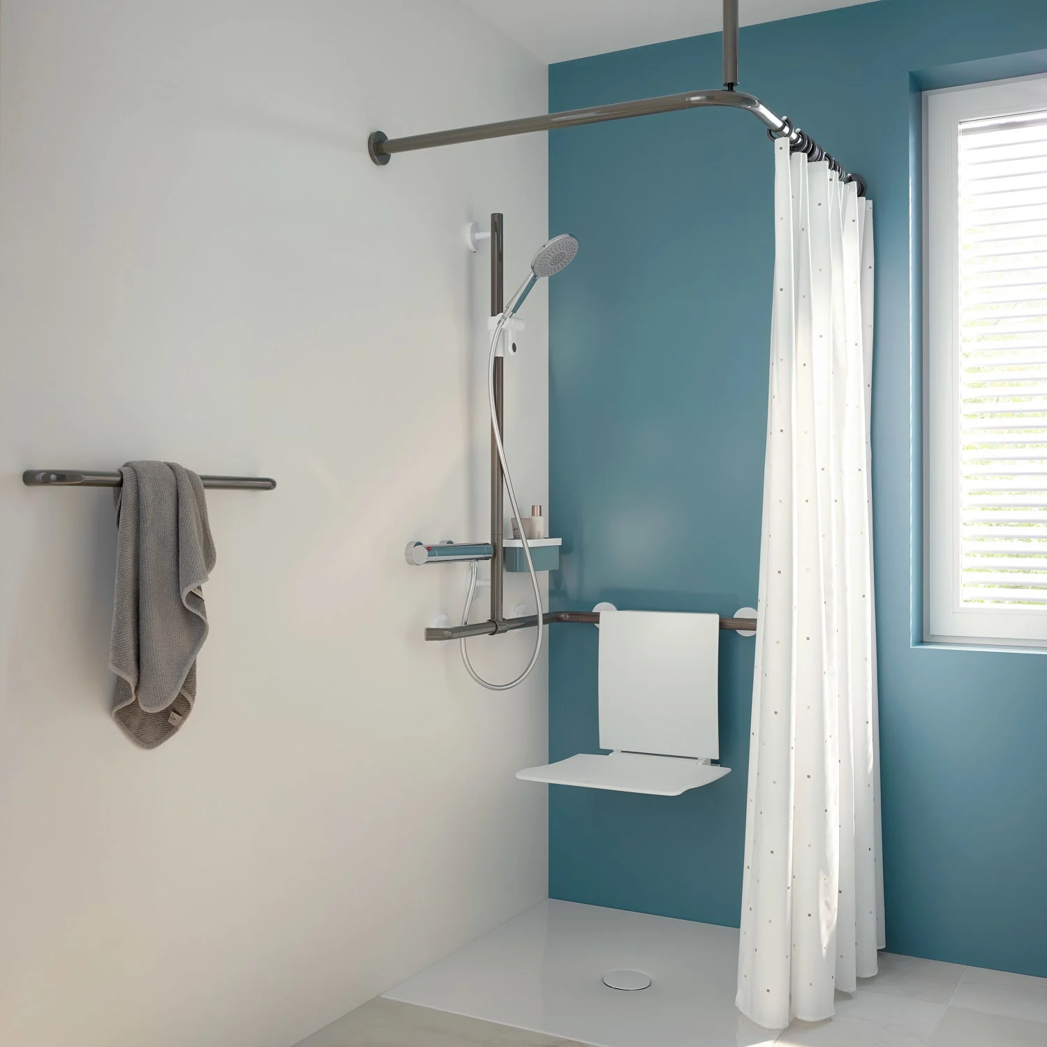 HEWI Serie 477 Badetuchhalter 57 cm ohne Rosetten Bild 2