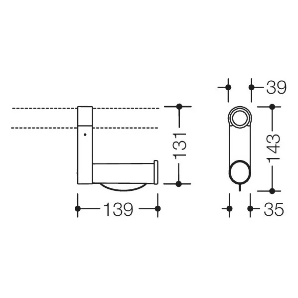 HEWI Serie 801 Aufrüstsatz WC Papierhalter mit flexibler Rollenbremse Bild 4