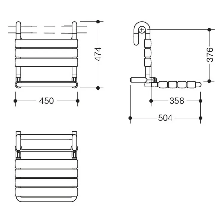 HEWI Serie 801 Einhängesitz, klappbar Bild 3