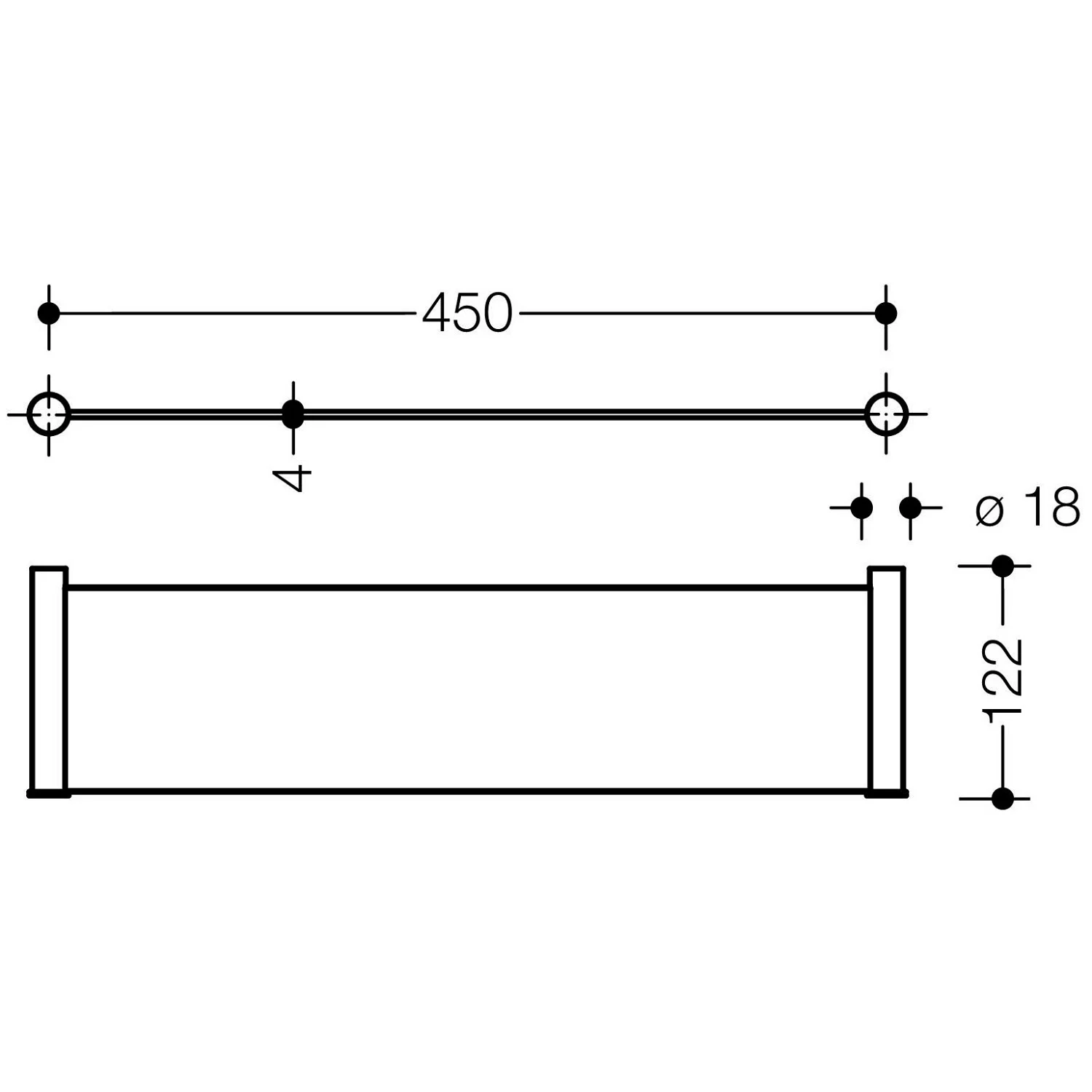 HEWI System 162 Ablage 45 cm Bild 2