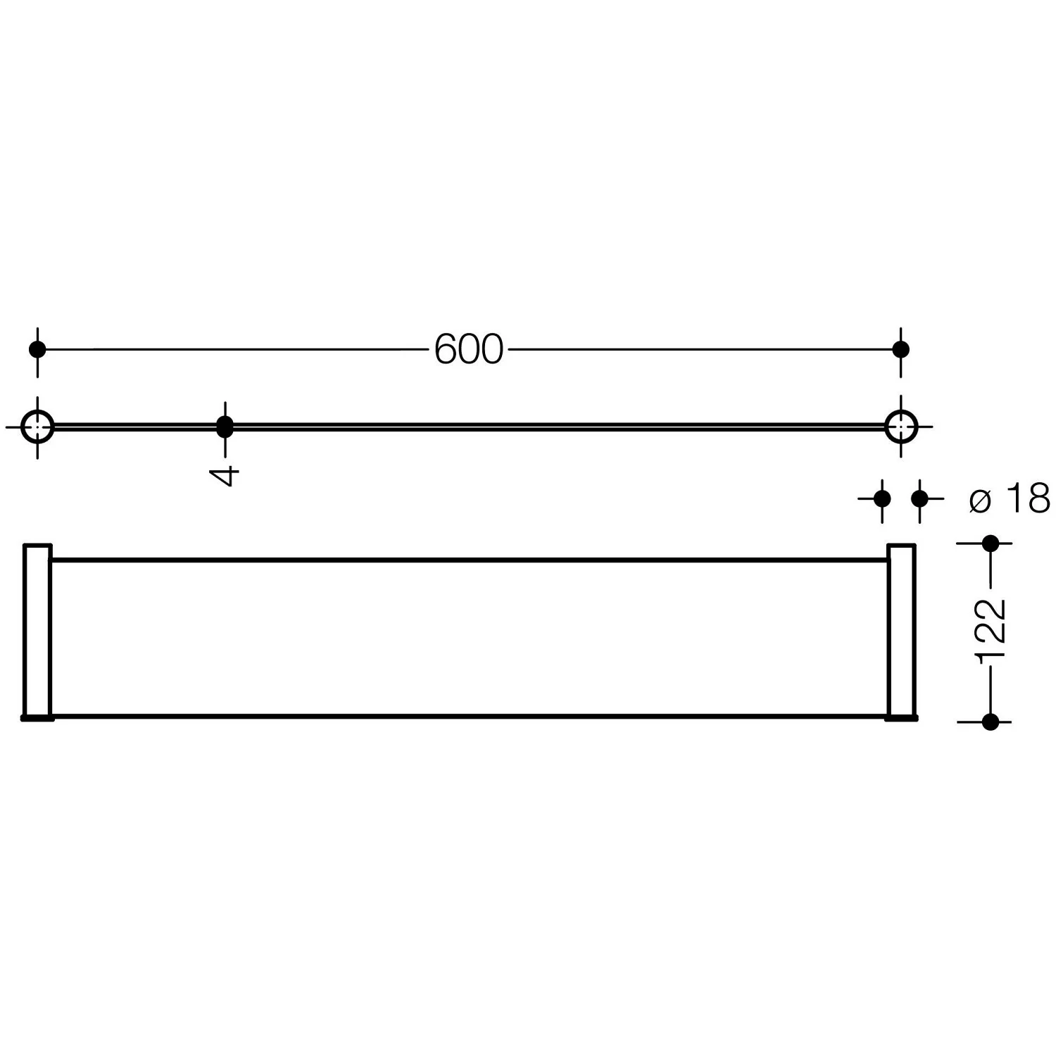 HEWI System 162 Ablage 60 cm Bild 3