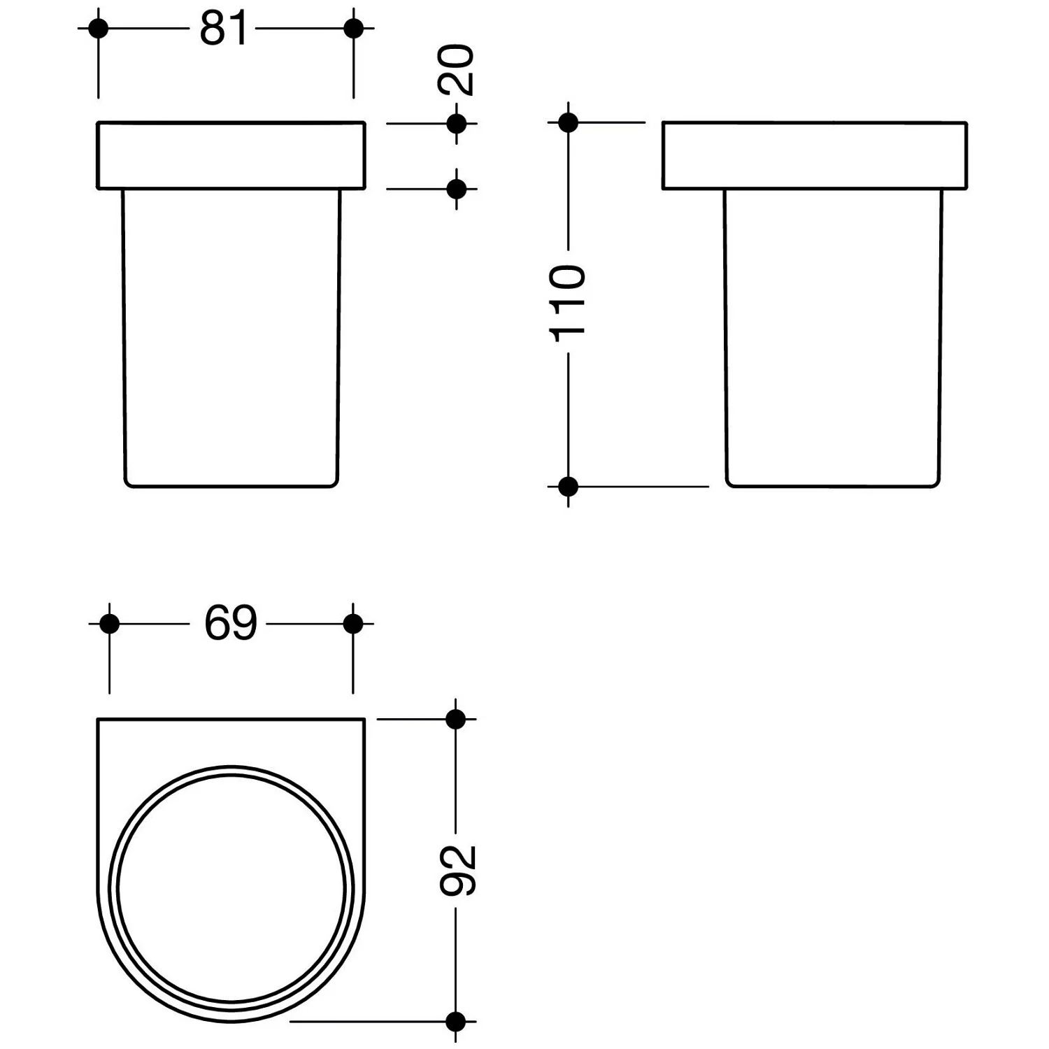 HEWI System 800 Becher aus Polyamid mit Halter Bild 2