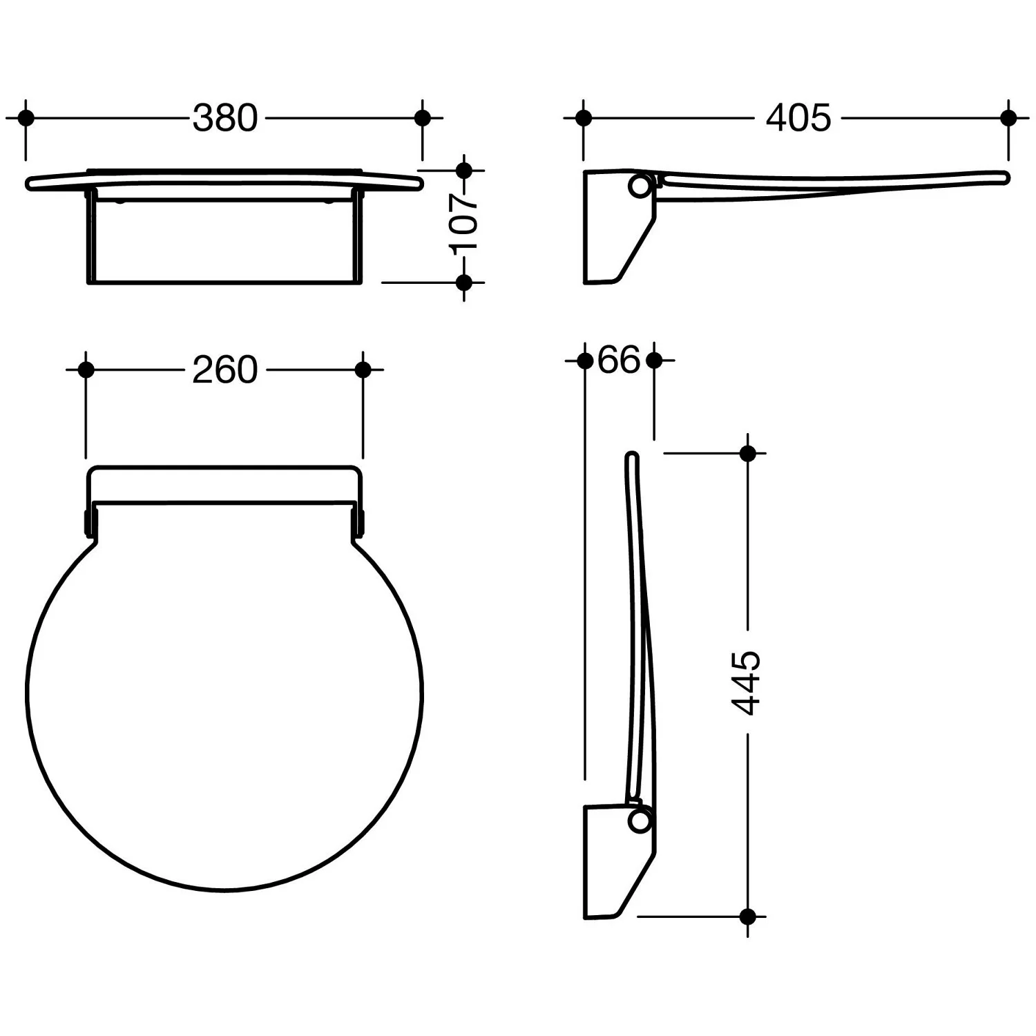 HEWI System 800 Klappsitz R 380 Bild 3