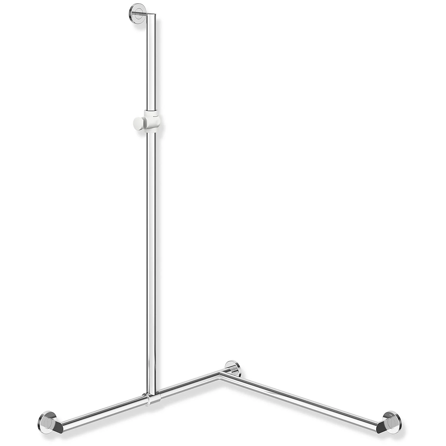 HEWI System 900 Duschhandlauf mit verschiebbarer Brausehalterstange rechts, 76,5 cm