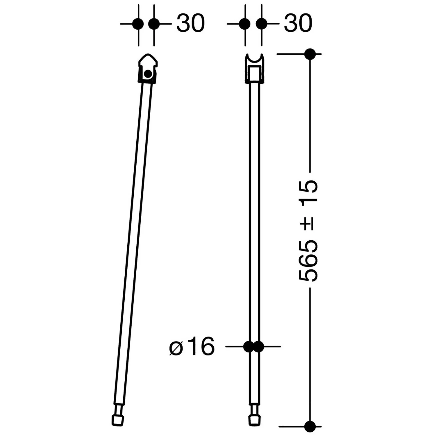 HEWI System 900 Bodenstütze, Höhe 56,5 cm Bild 2