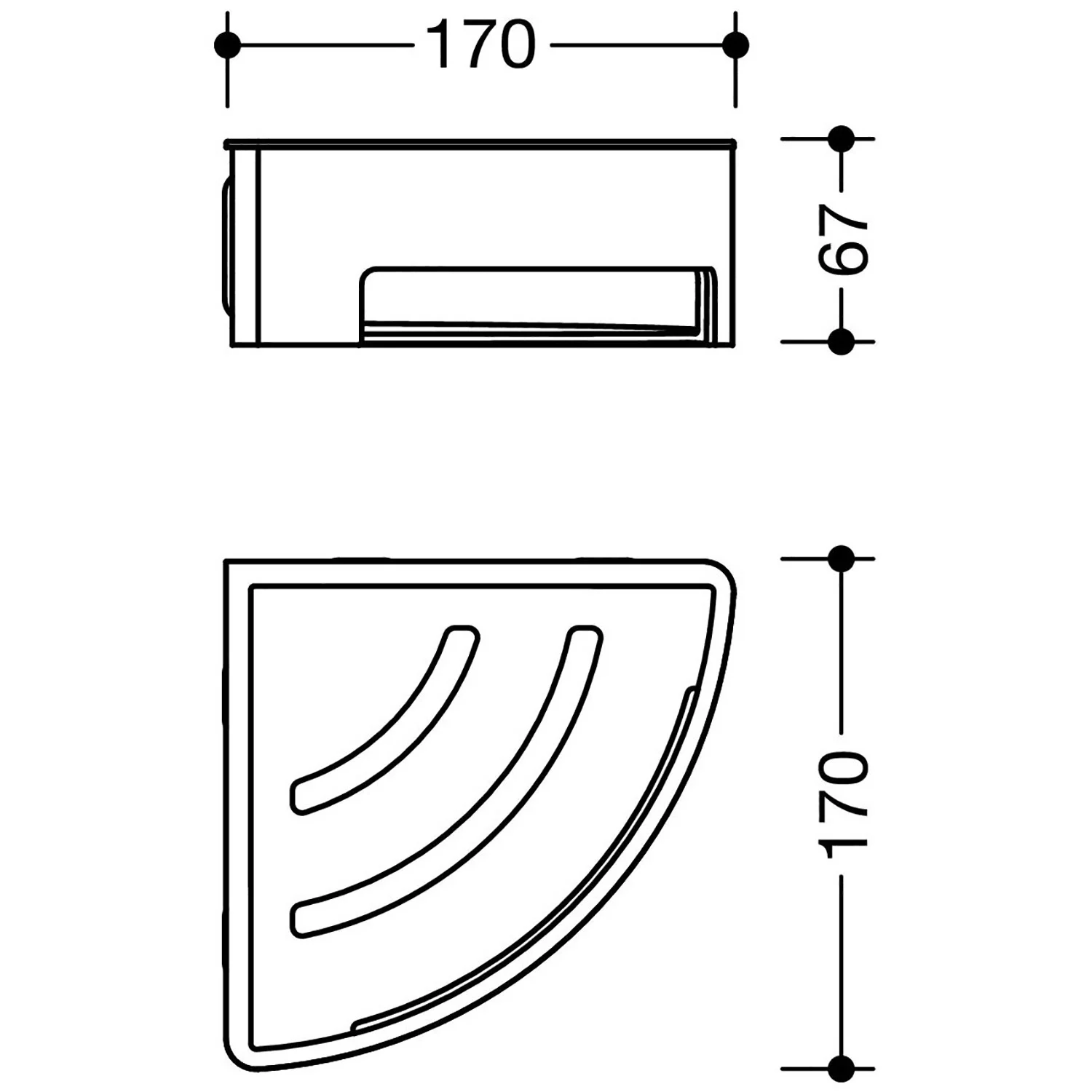 HEWI System 900 Eck-Duschkorb Bild 3