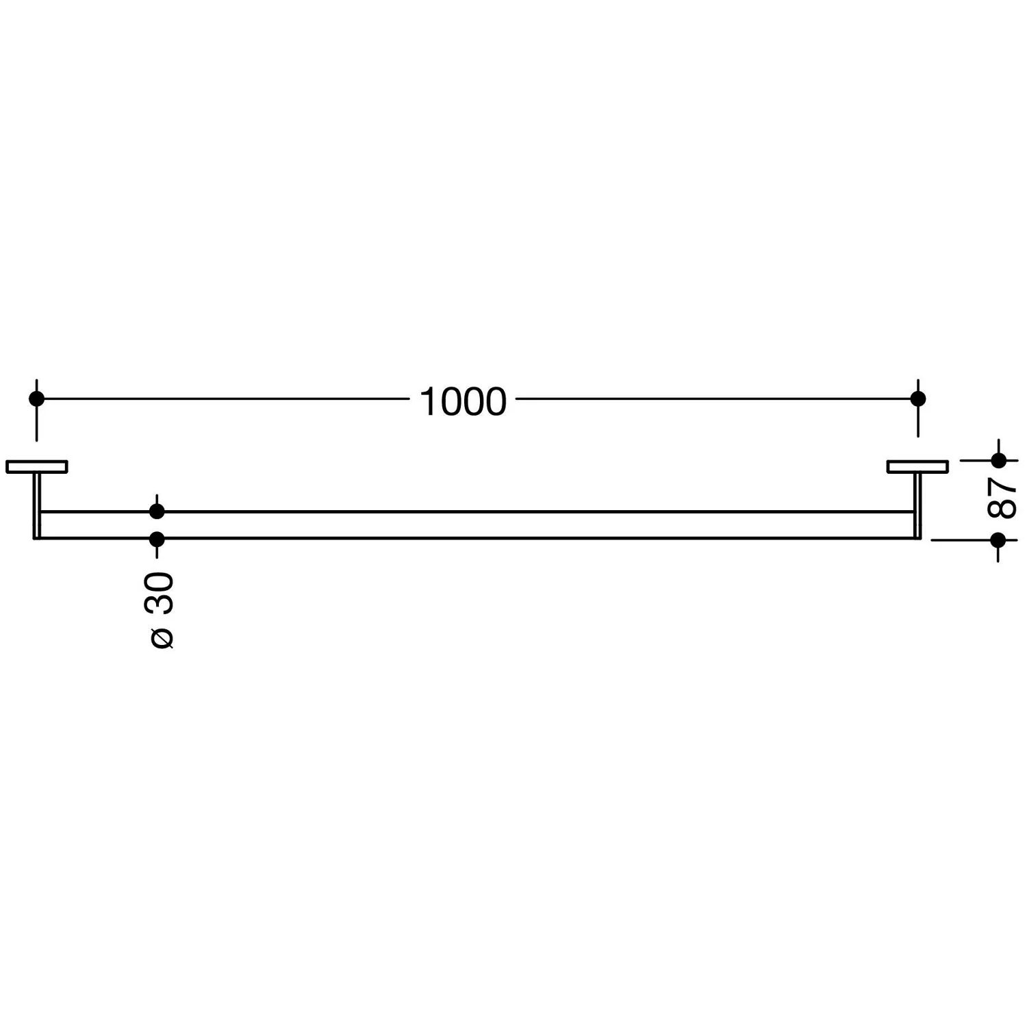 HEWI System 900 Haltegriff, 100 x 8,7 cm Bild 2