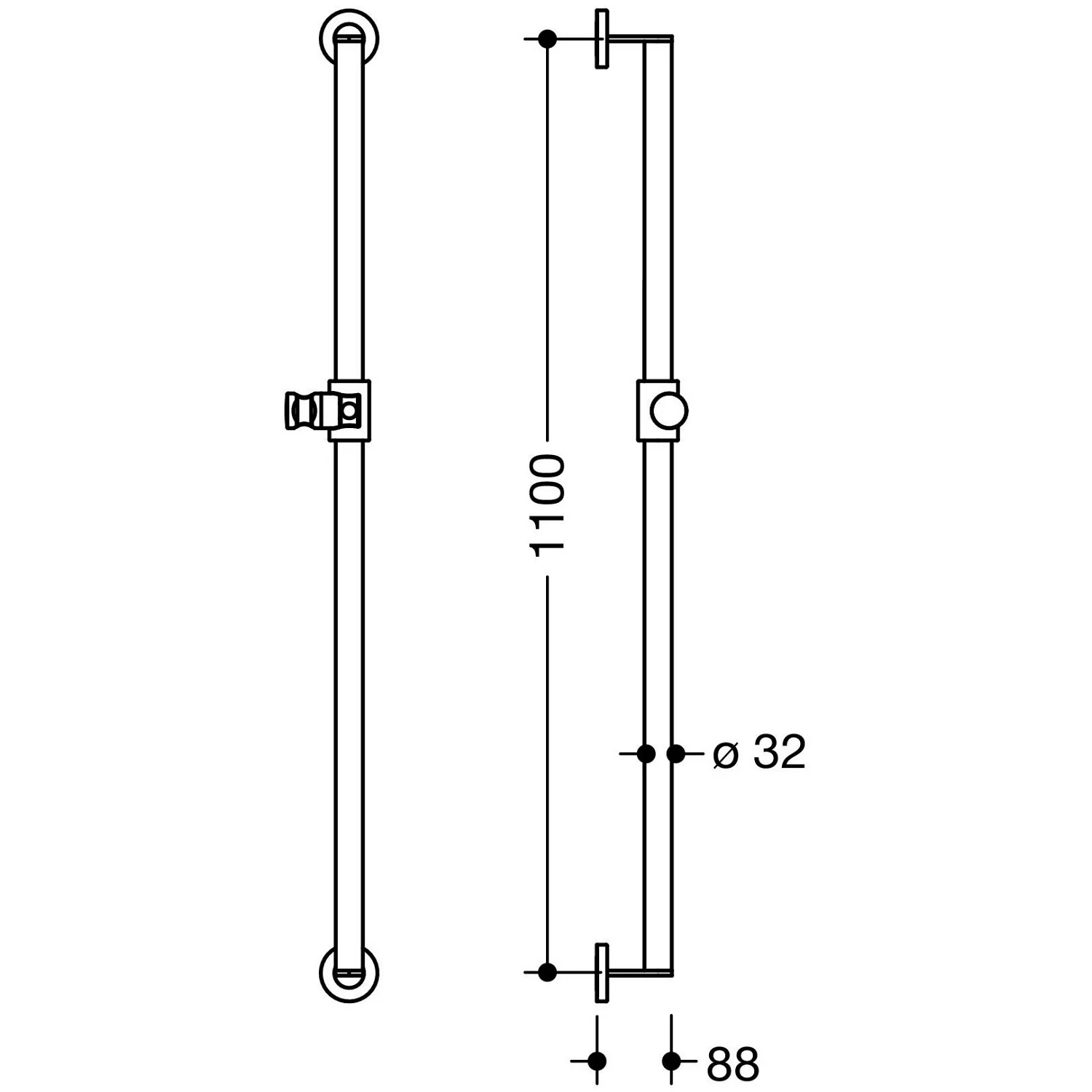 HEWI System 900 Brausehalterstange 110 cm Bild 3