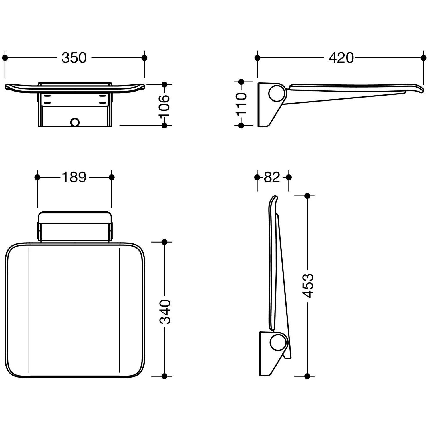 HEWI System 900 mobiler Klappsitz Bild 3