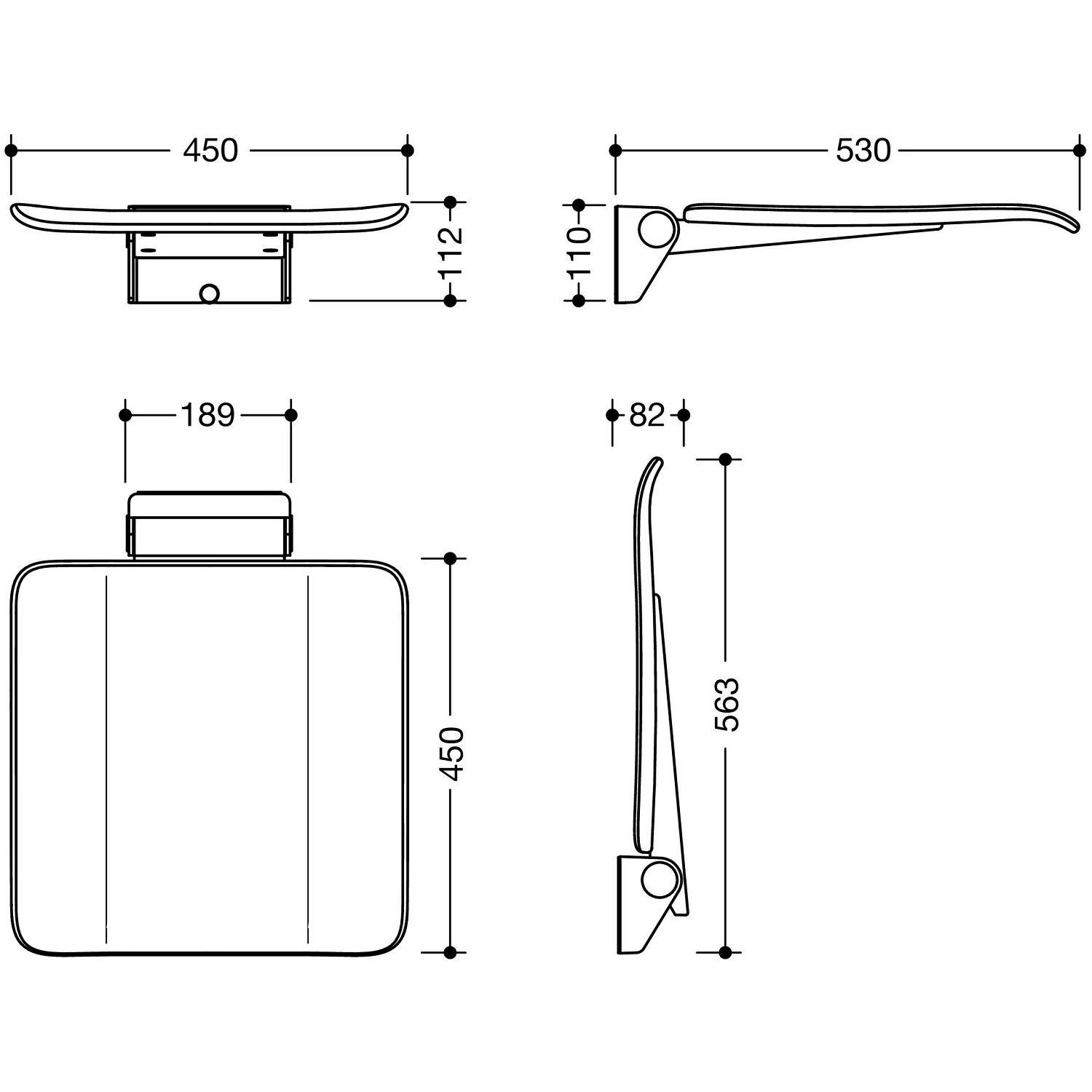HEWI System 900 mobiler Klappsitz Bild 3