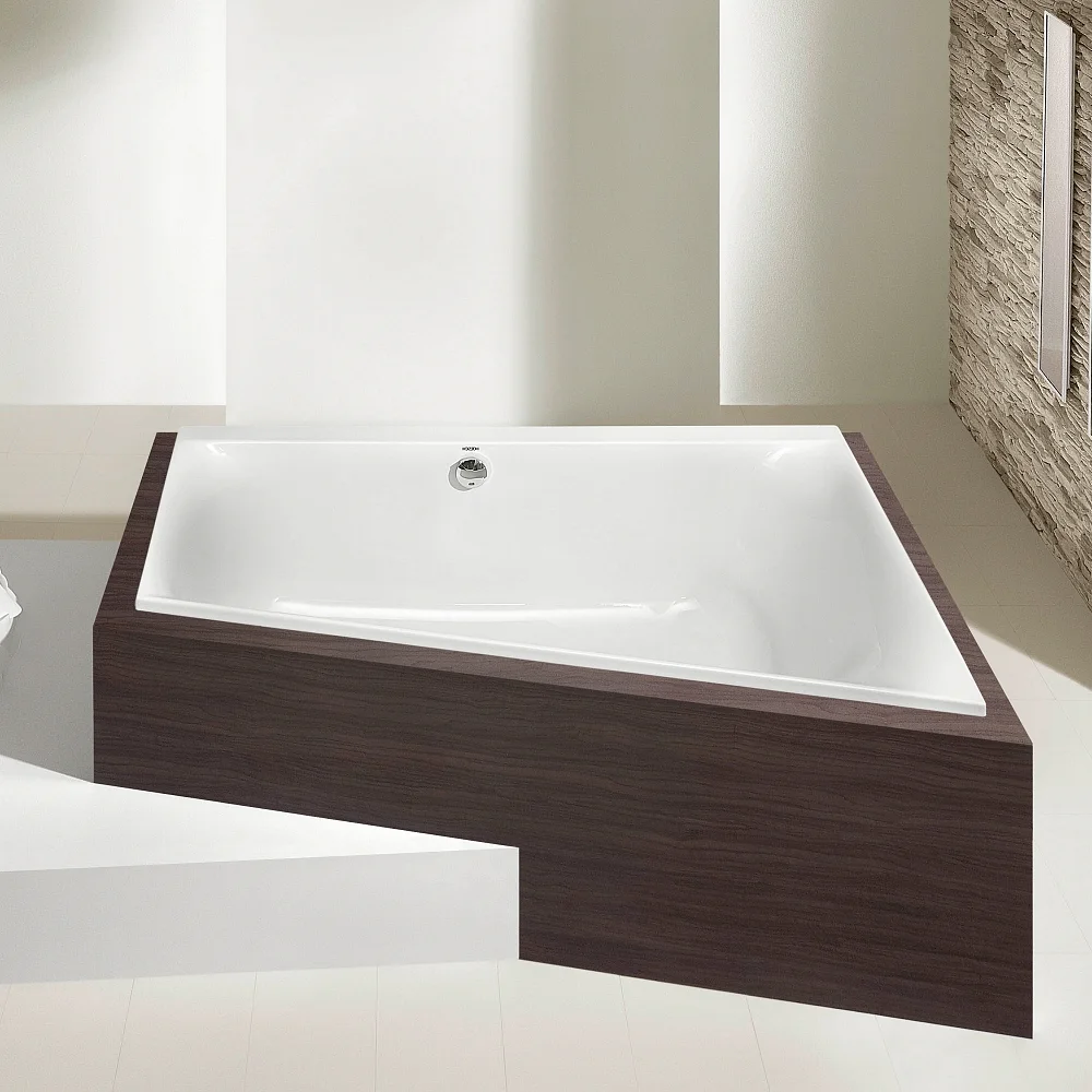 Hoesch Thasos Trapezbadewanne 175 x 110 cm rechte Ausführung Ablaufabdeckung weiß Bild 2