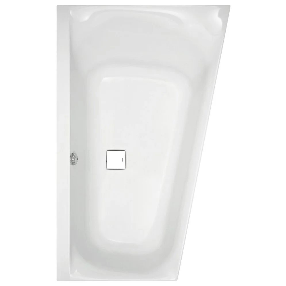 Hoesch Thasos Trapezbadewanne 175 x 110 cm rechte Ausführung Ablaufabdeckung weiß