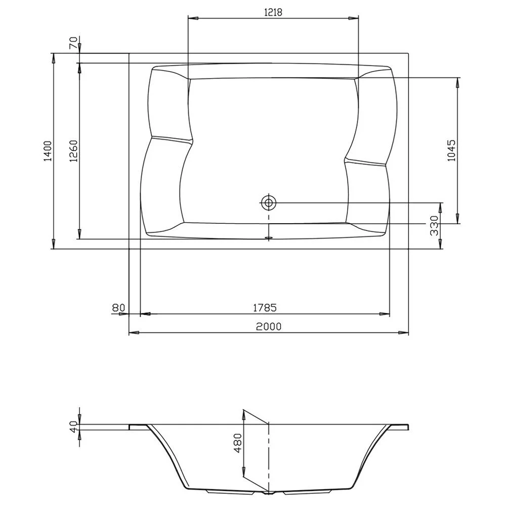Hoesch Largo Rechteck-Whirlpool 200 x 140 cm mit Reviva II Power+Air Bild 3