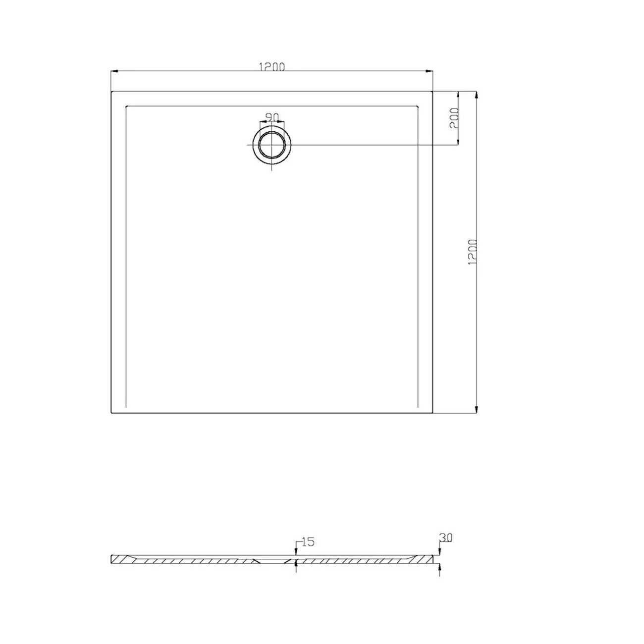 Hoesch Muna Rechteckduschwanne 120 x 120 cm Bild 2