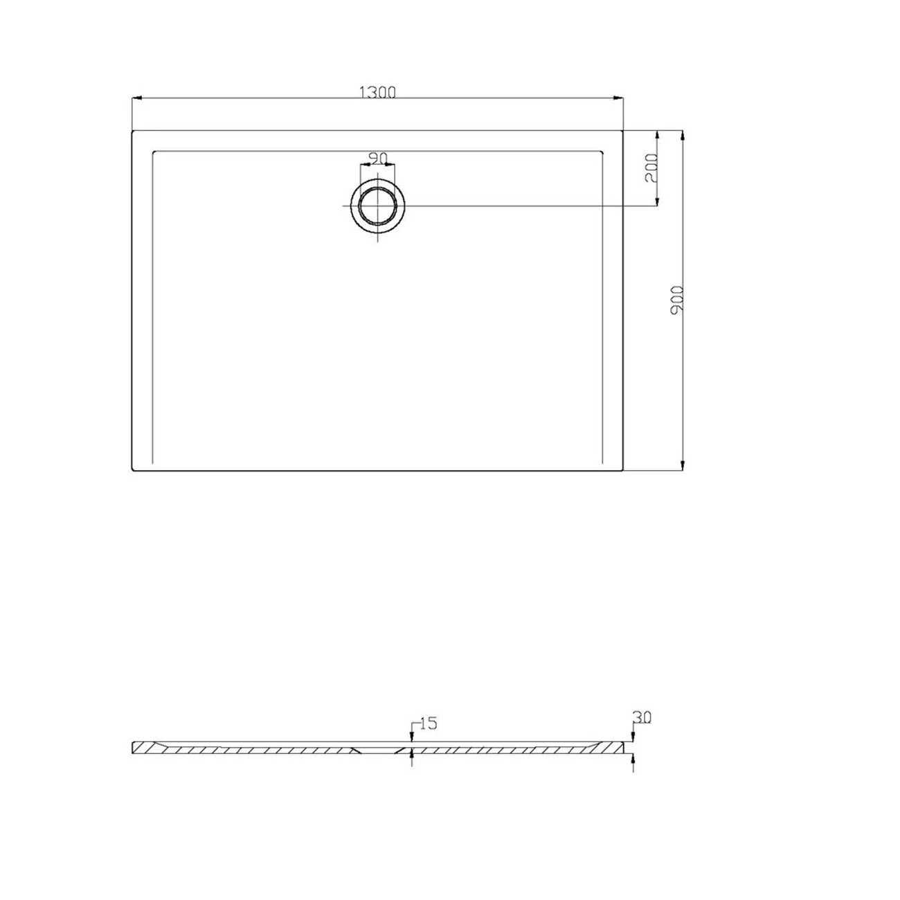 Hoesch Muna Rechteckduschwanne 130 x 90 cm Bild 2
