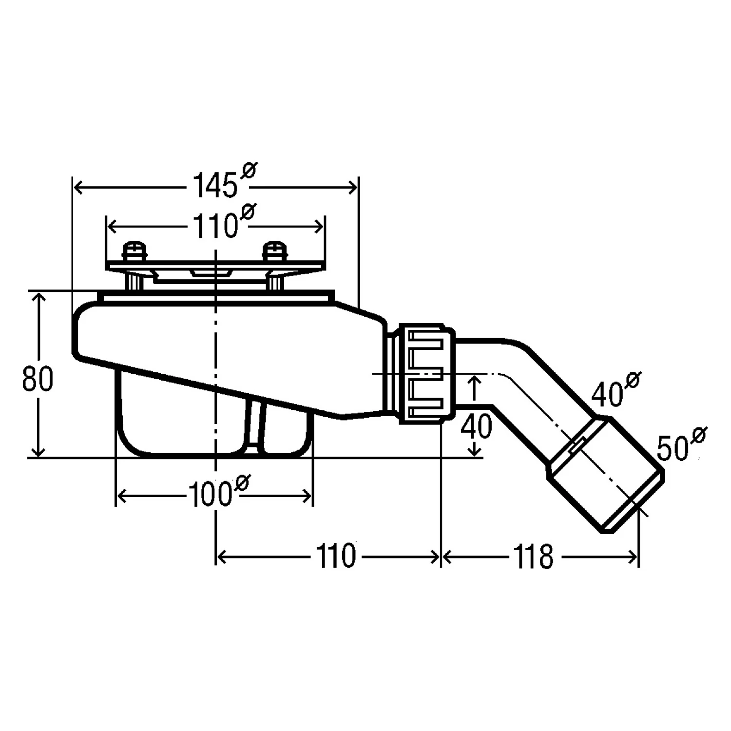 Hoesch Ablaufarmatur Compact 90 mit runder Ablaufabdeckung Bild 2