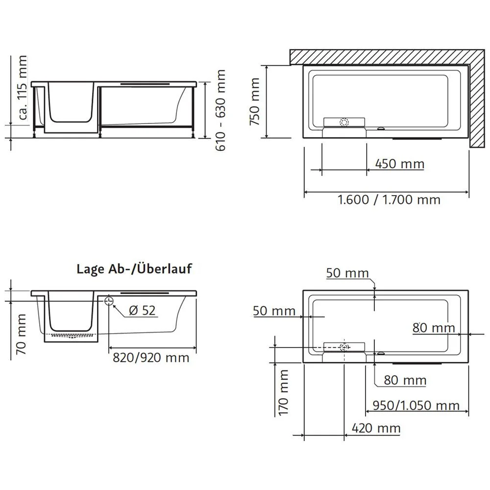 HSK Dusch-Badewanne Dobla 160 cm Einstieg links Bild 5