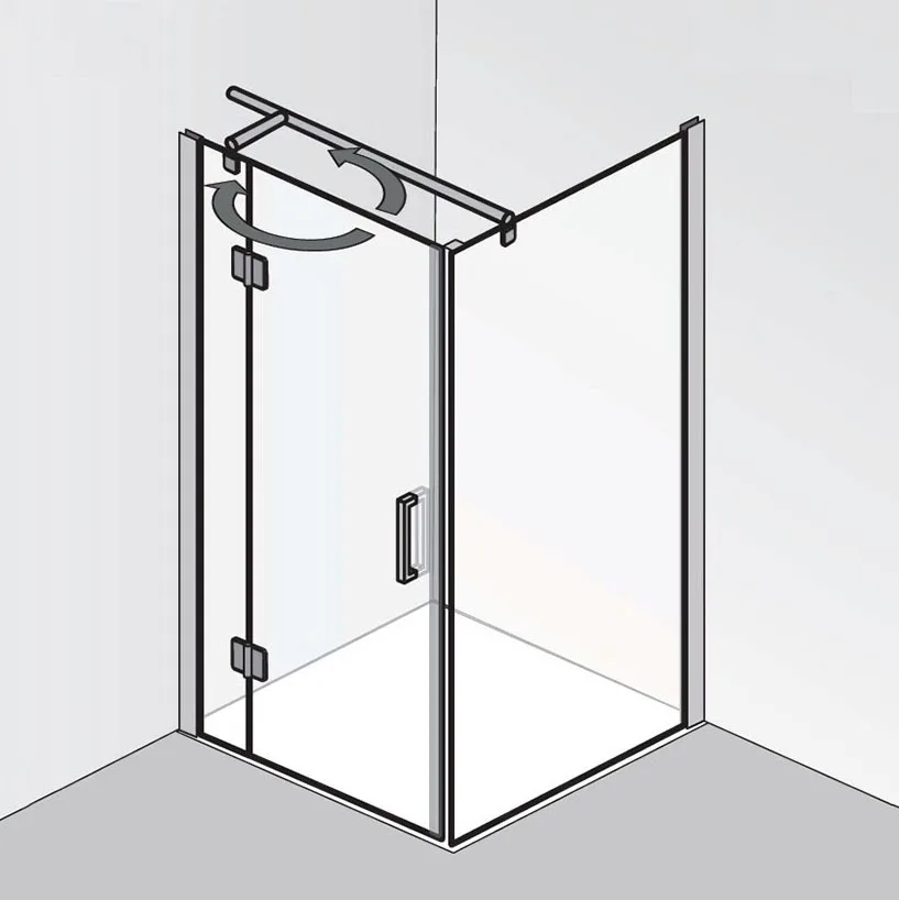 HSK Aperto Drehtür pendelbar an Nebenteil für Seitenwand, Sonderbreite bis 130 cm, Anschlag links Bild 5