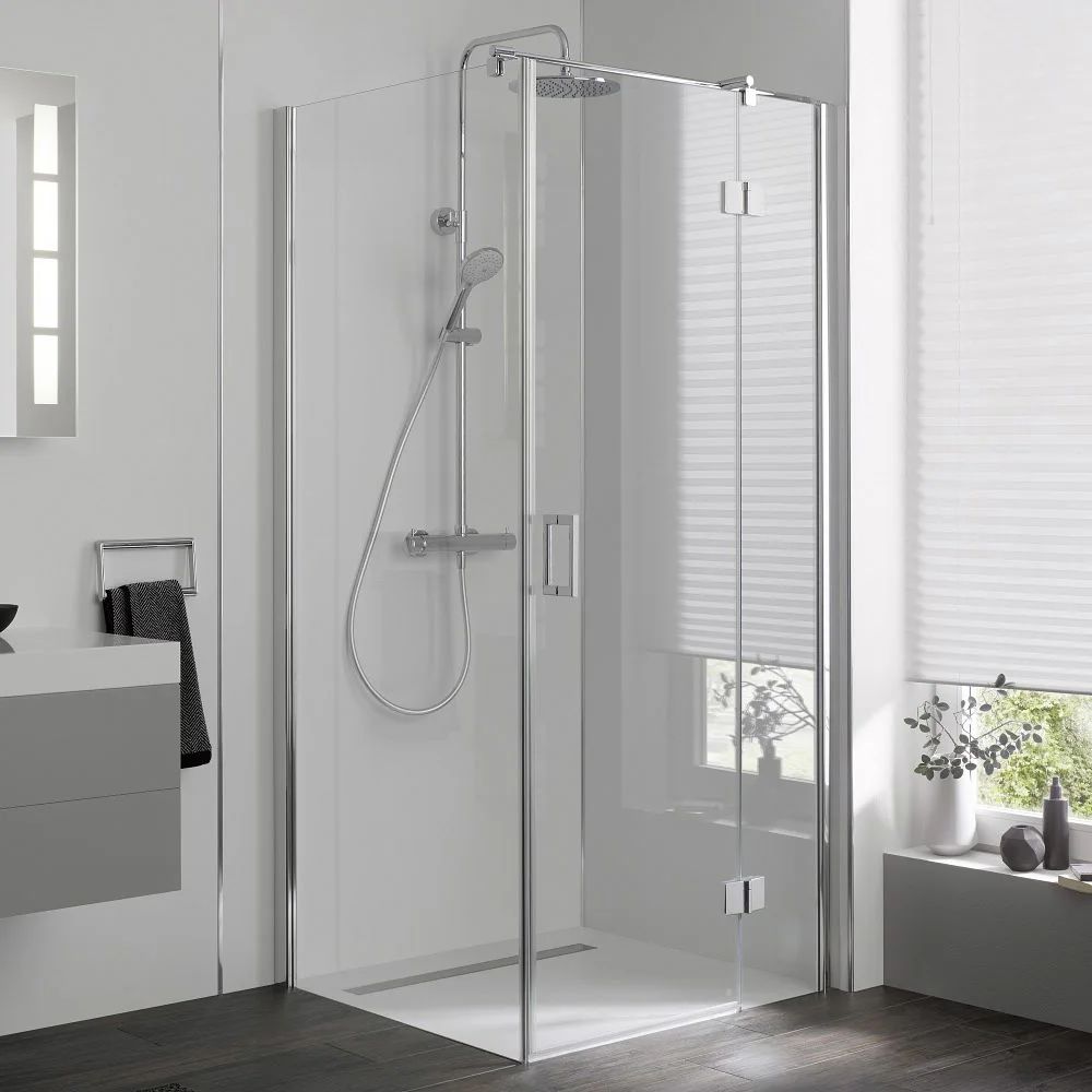 HSK Aperto Drehtür pendelbar an Nebenteil für Seitenwand, Sonderbreite bis 130 cm, Anschlag rechts