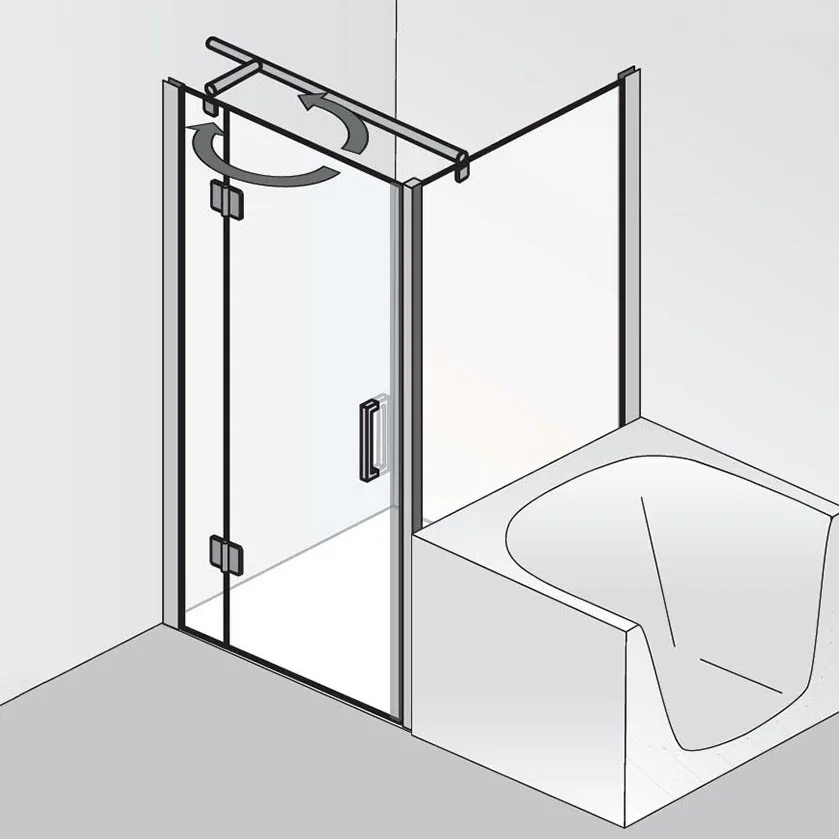HSK Aperto verkürzte Seitenwand für Drehtür pendelbar, 80 cm Bild 4