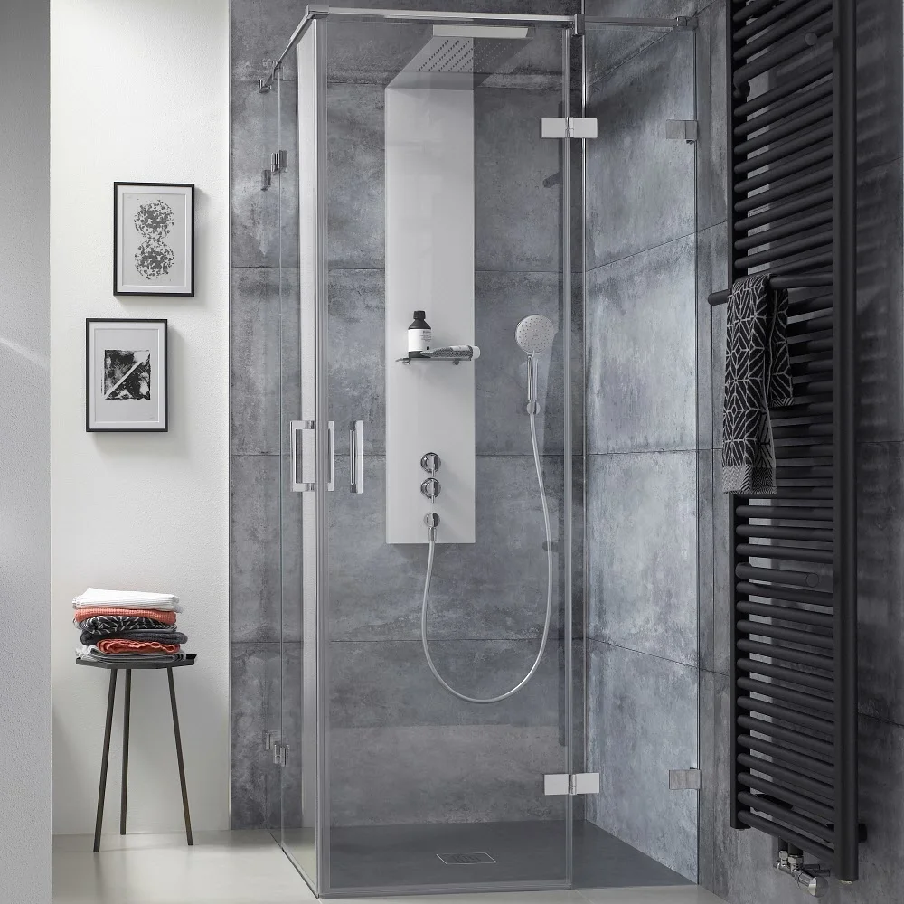 HSK Atelier Plan Pur Eckeinstieg mit 2 Drehtüren an Nebenteilen, Sondermaß