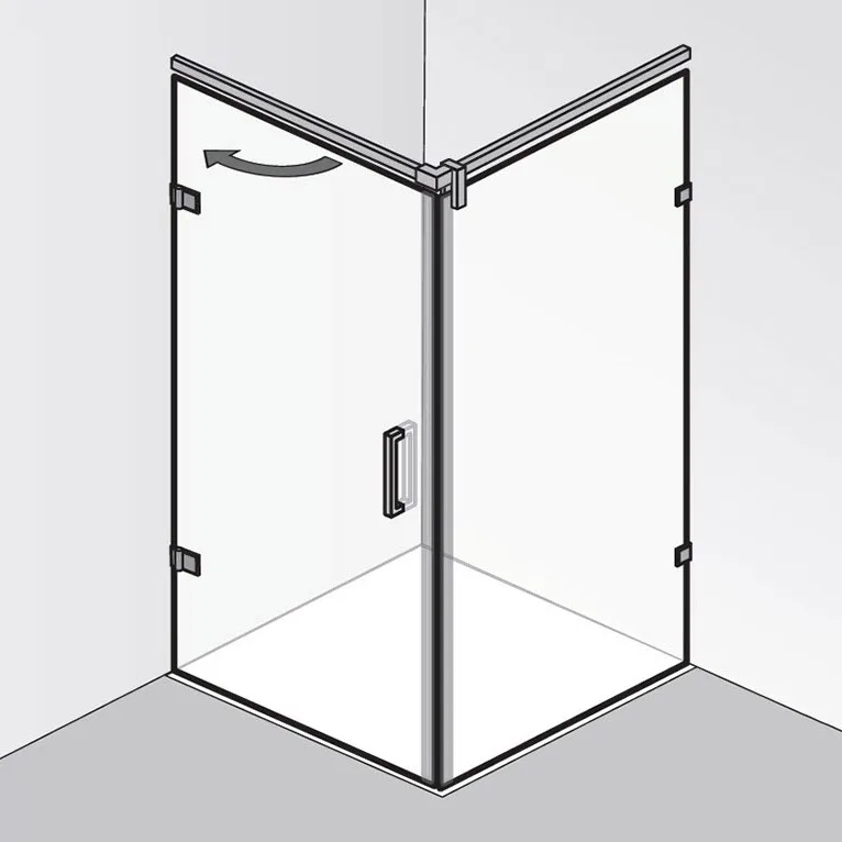 HSK Atelier Plan Pur Eckeinstieg Drehtür mit Seitenwand Sondermaß, Anschlag links Bild 5