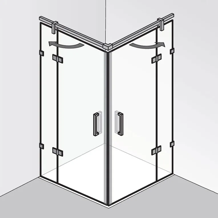 HSK Atelier Plan Pur Eckeinstieg mit 2 Drehtüren an Nebenteilen, Sondermaß Bild 5