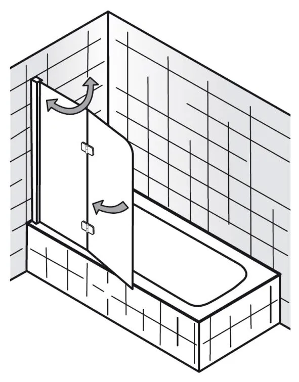 HSK Premium Softcube Badewannenaufsatz 2-teilig, Anschlag links Bild 2