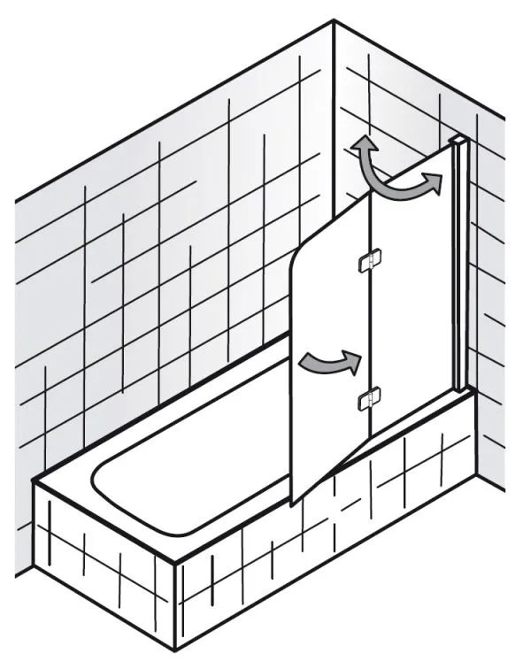 HSK Premium Softcube Badewannenaufsatz 2-teilig, Anschlag rechts Bild 2