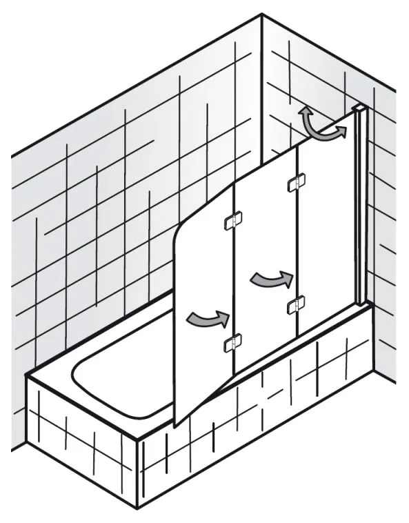 HSK Premium Softcube Badewannenaufsatz 3-teilig, Sondermaß, Anschlag rechts Bild 2