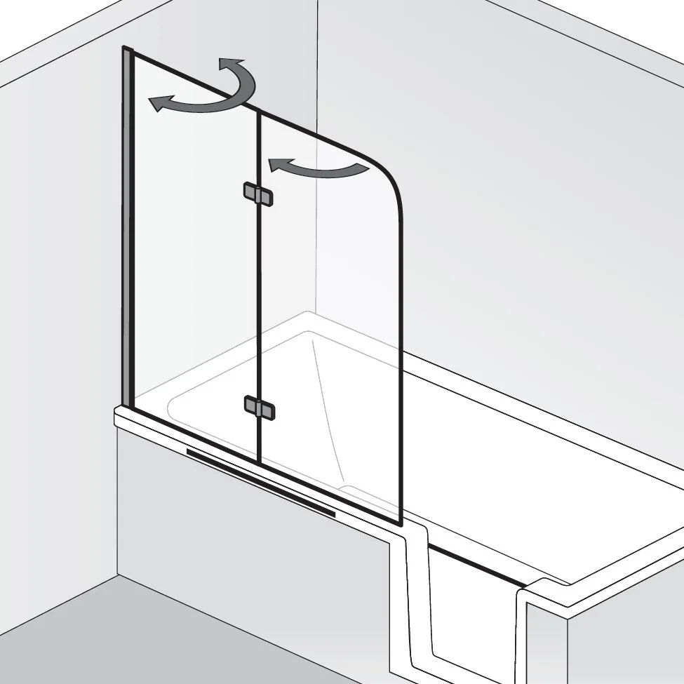 HSK Premium Softcube Badewannenaufsatz 2-teilig Anschlag links Bild 4