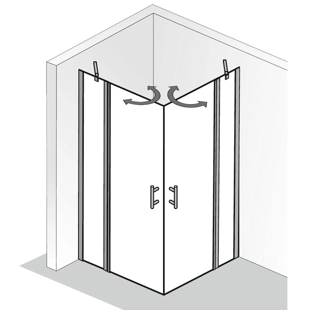HSK Favorit Nova Eckeinstieg 4-teilig 90 x 80 x 195 cm Bild 5