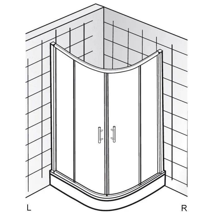 HSK Favorit Gleittür Runddusche 90 x 80 cm, Radius 55 cm Bild 4