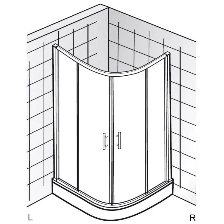 HSK Favorit Gleittür Runddusche 90 x 90 cm, Radius 55 cm, Höhe 200 cm Bild 4