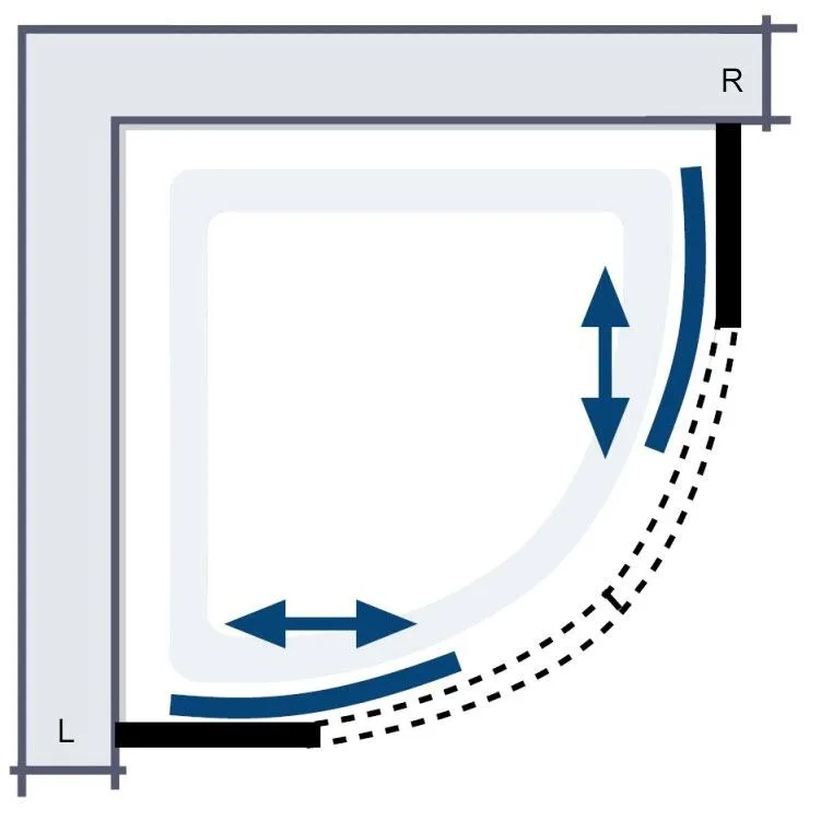 HSK Favorit Gleittür Runddusche 90 x 90 cm, Radius 55 cm, Höhe 200 cm Bild 5