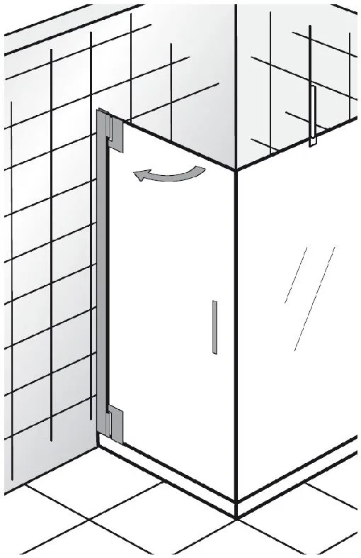 HSK K2P Drehtür für Seitenwand 75 x 200 cm Anschlag links Bild 5