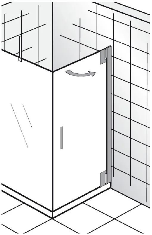 HSK K2P Drehtür für Seitenwand 90 x 200 cm Anschlag rechts Bild 5