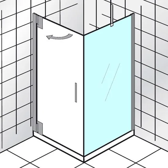 HSK K2P Seitenwand für Drehtür 160 x 200 cm