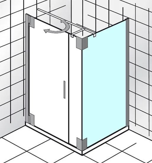 HSK K2P Seitenwand für Drehtür und Nebenteil,75 cm