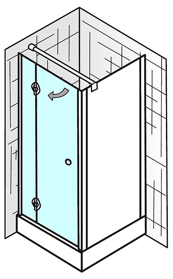 HSK Premium Classic Drehtüre 120 cm für Seitenwand, Anschlag links Bild 2