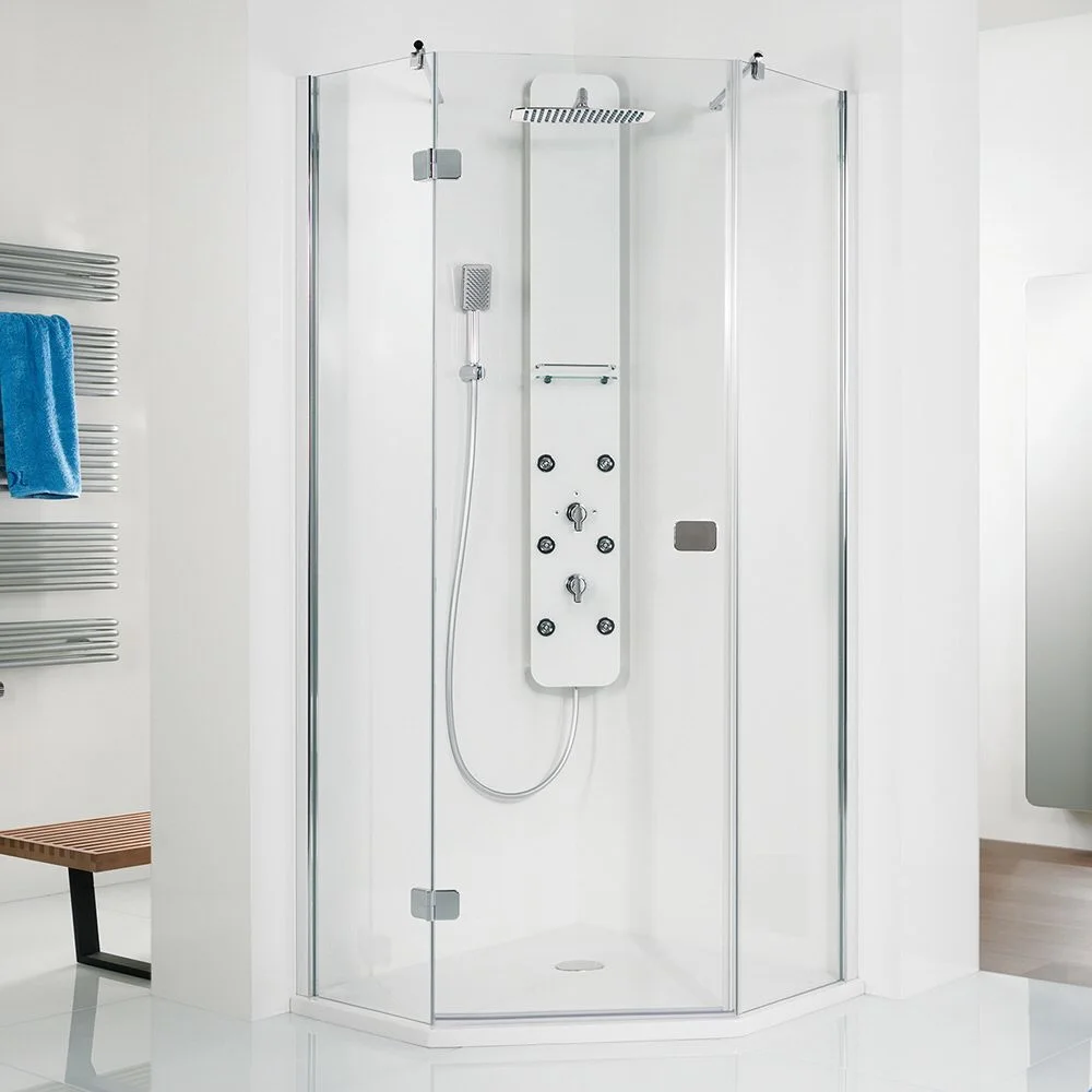 HSK Premium Softcube Fünfeckdusche 90 cm, Anschlag links