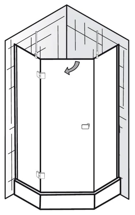 HSK Premium Softcube Fünfeckdusche 90 cm, Anschlag links Bild 2