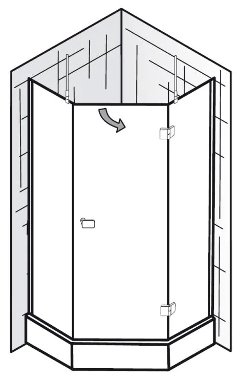 HSK Premium Softcube Fünfeckdusche 100 cm, Anschlag rechts Bild 2