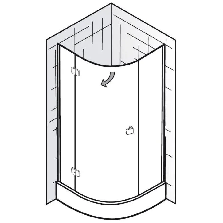 HSK Premium Softcube Runddusche 3-teilig Sondermaß, Anschlag links Bild 5