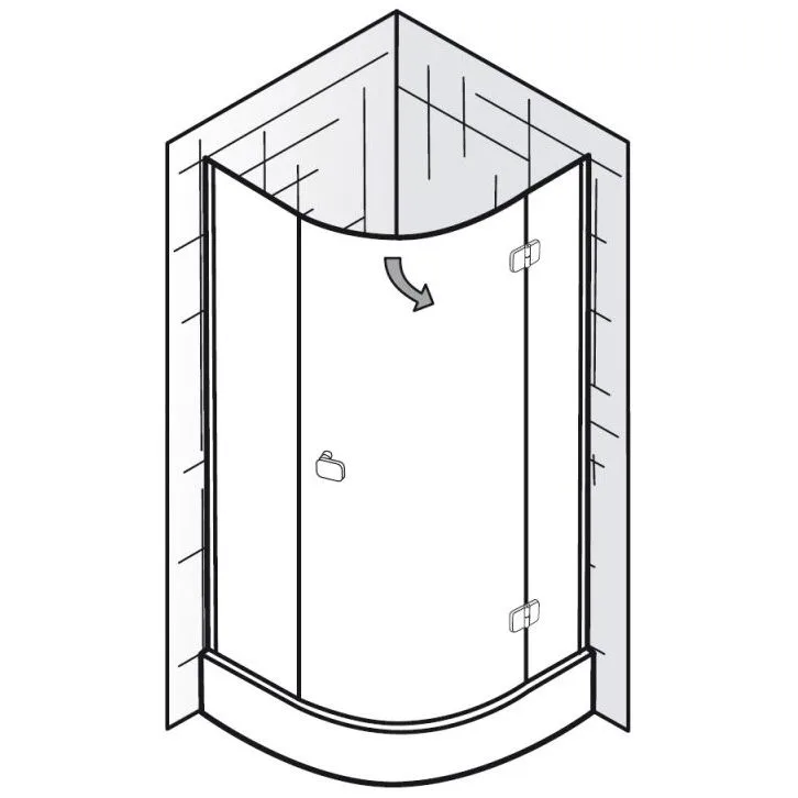 HSK Premium Softcube Runddusche 3-teilig Sondermaß, Anschlag rechts Bild 5