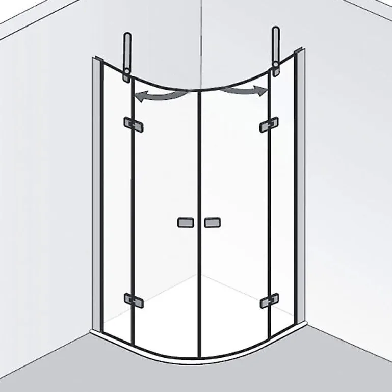 HSK Premium Softcube Runddusche 4-teilig 80 x 80 x 200 cm, Radius 50 cm Bild 5